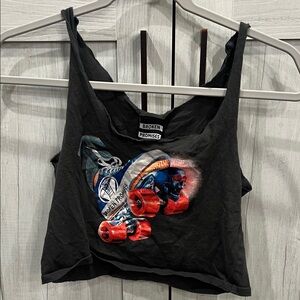 Broken Promises Black Graphic Crop Top